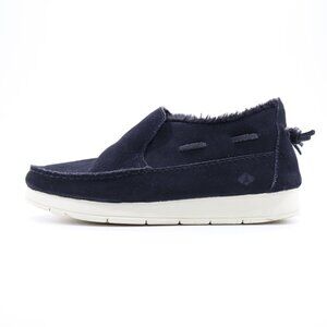 Sperry Moc Sider Black Leather Faux-Fur Lined Flat Ankle Boots - 7.5
